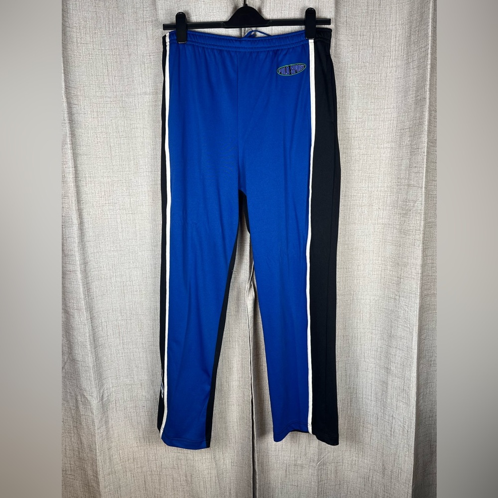 POLO SPORT RALPH LAUREN Men's Track Pants Sz XL Cotton Blend Blue Black VTG USA